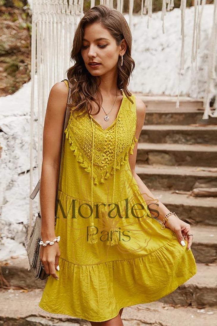 Robe Patineuse Bohème – Prune - Image 4