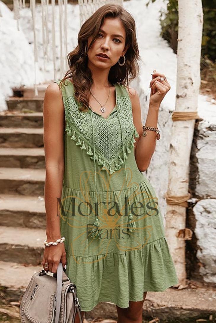 Robe Patineuse Bohème – Prune - Image 3