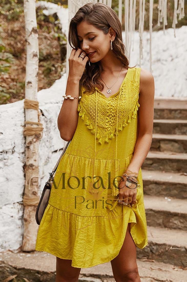 Robe Patineuse Bohème – Prune - Image 7