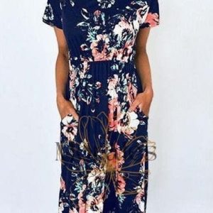 Robe Longue Bohème Bleu Marine