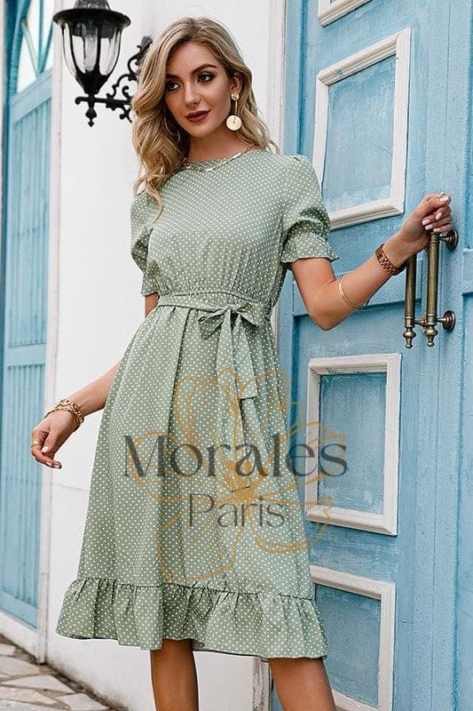 Robe Vintage Vert Sauge - Image 4
