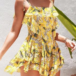 Robe Courte Jaune Bohème