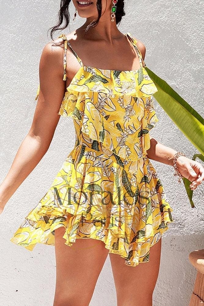 Robe Courte Jaune Bohème – Image 2