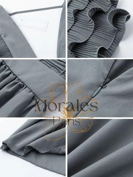 Robe Bohème Mariage Grise pour Invitée – Image 4