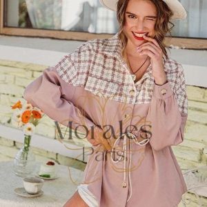 Blouse Chemise Rose à Manches Longues