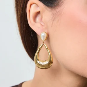 Boucles-d'oreilles en acier inoxydable or