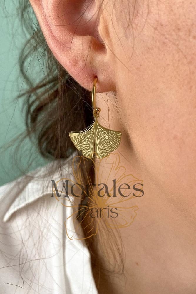 Boucles d’oreilles Bohème Ginkgo – Image 3