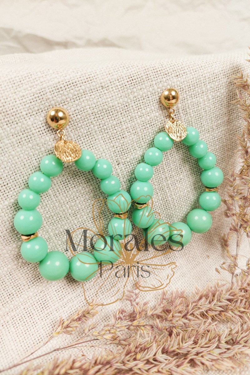 Boucles d’oreilles Créole Perles – Image 2