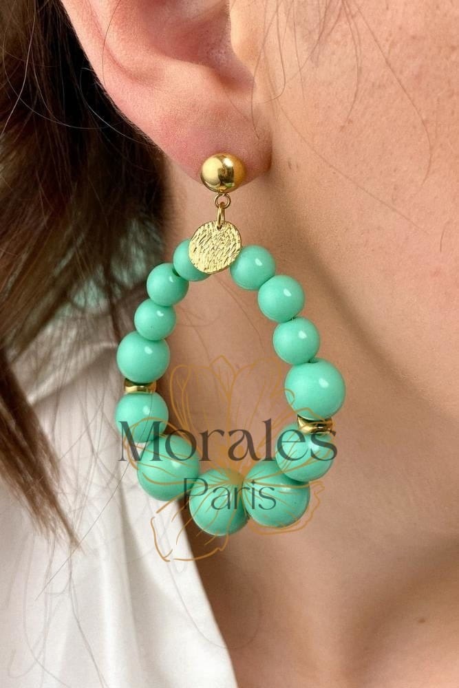 Boucles d’oreilles Créole Perles – Image 3