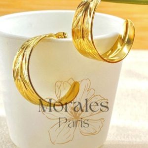 Boucles d’Oreilles Feuille Dorée