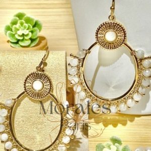 Boucles d’Oreilles Pampilles Blanches