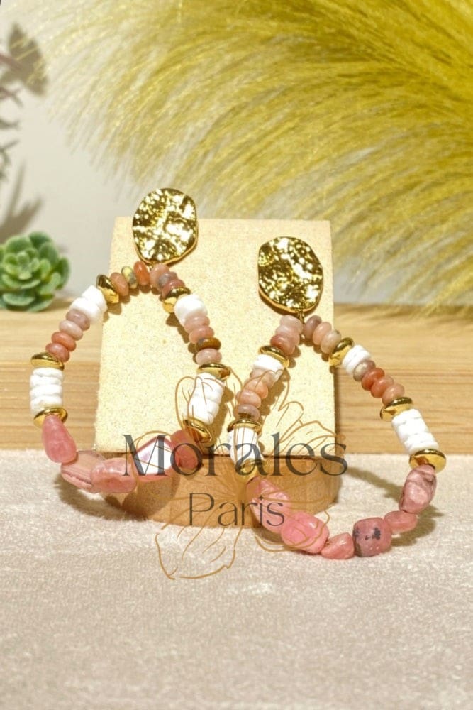 Boucles d’Oreilles Pendantes Pierres