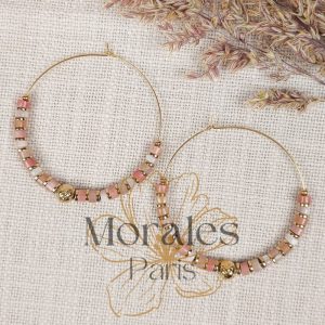 Boucles d’oreilles Pierres Roses