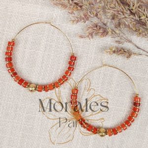 Boucles d’oreilles Pierres Rouges