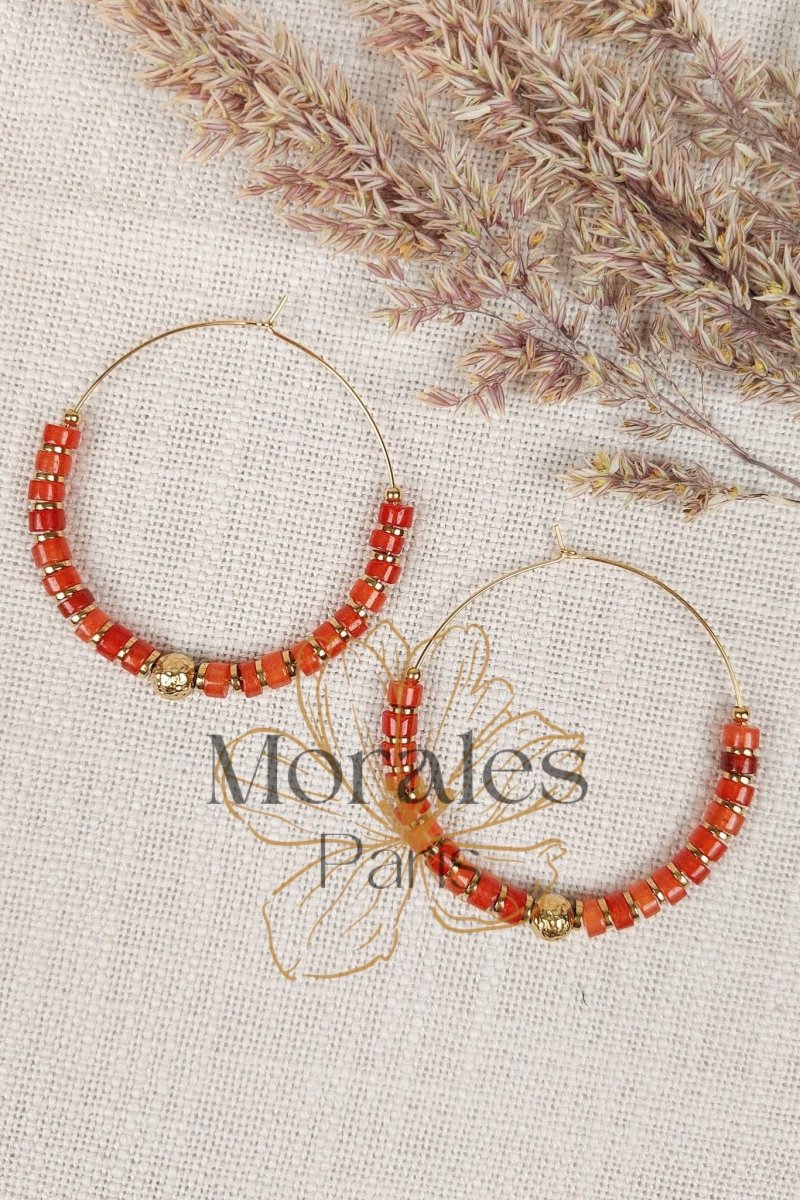 Boucles d’oreilles Pierres Rouges – Image 2
