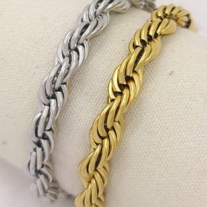 Bracelet Acier Grosses Mailles Tressées