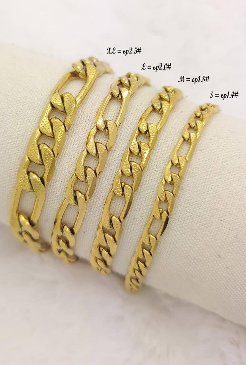 Bracelet acier Maille figaro – Image 2