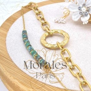 Bracelet Bohème Pierres & Acier