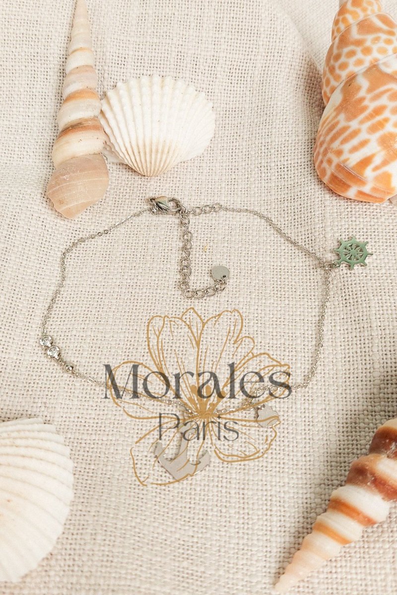 Bracelet Cheville Bohème Ancre Argentée – Image 2