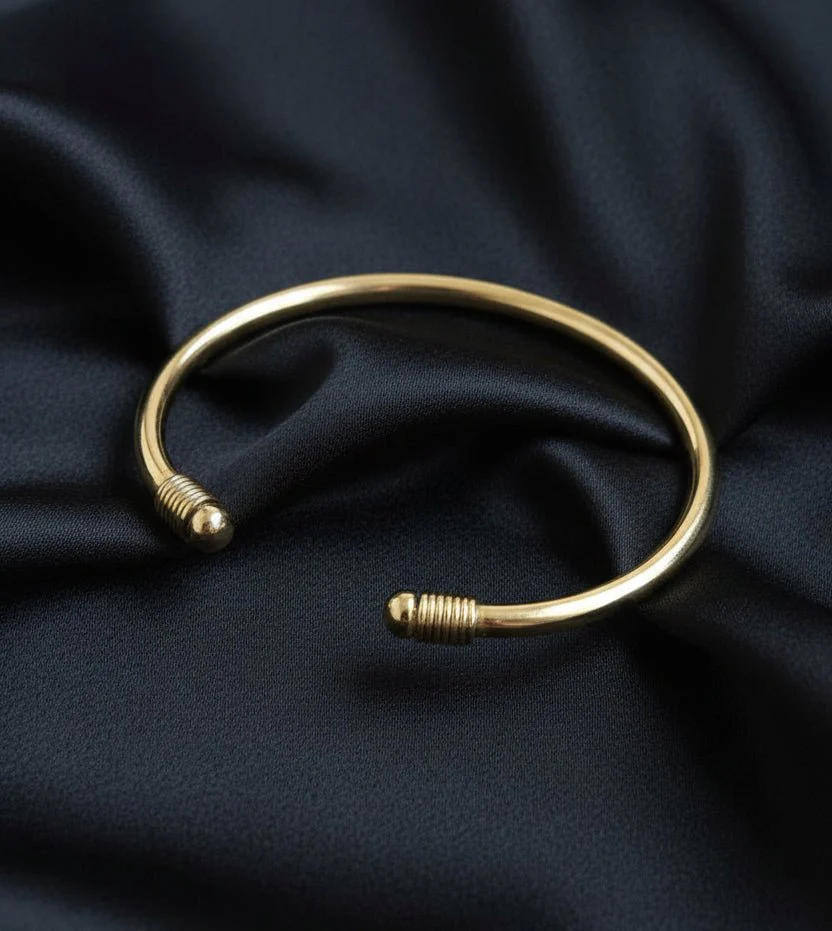 Bracelet jonc africain en bronze poli | Signature – Image 9