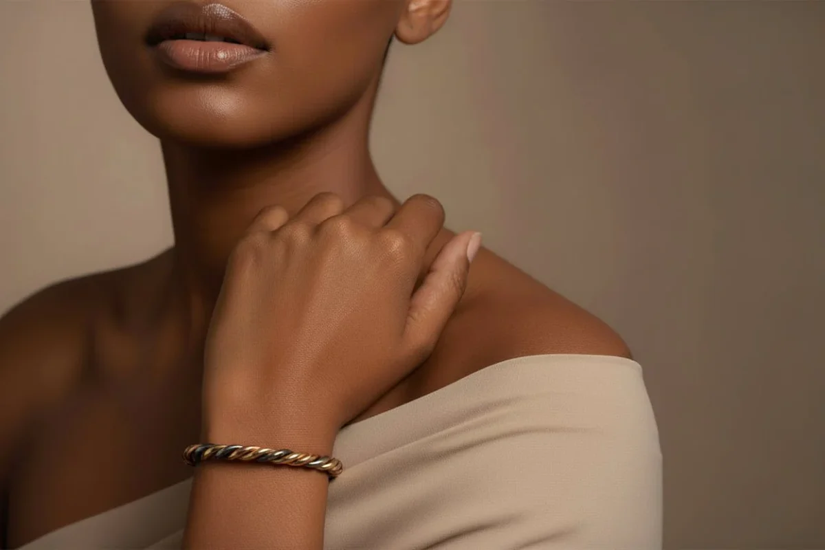 Bracelet Sénégalais Lamou Ndiaxass 3 Métaux | Signature – Image 8