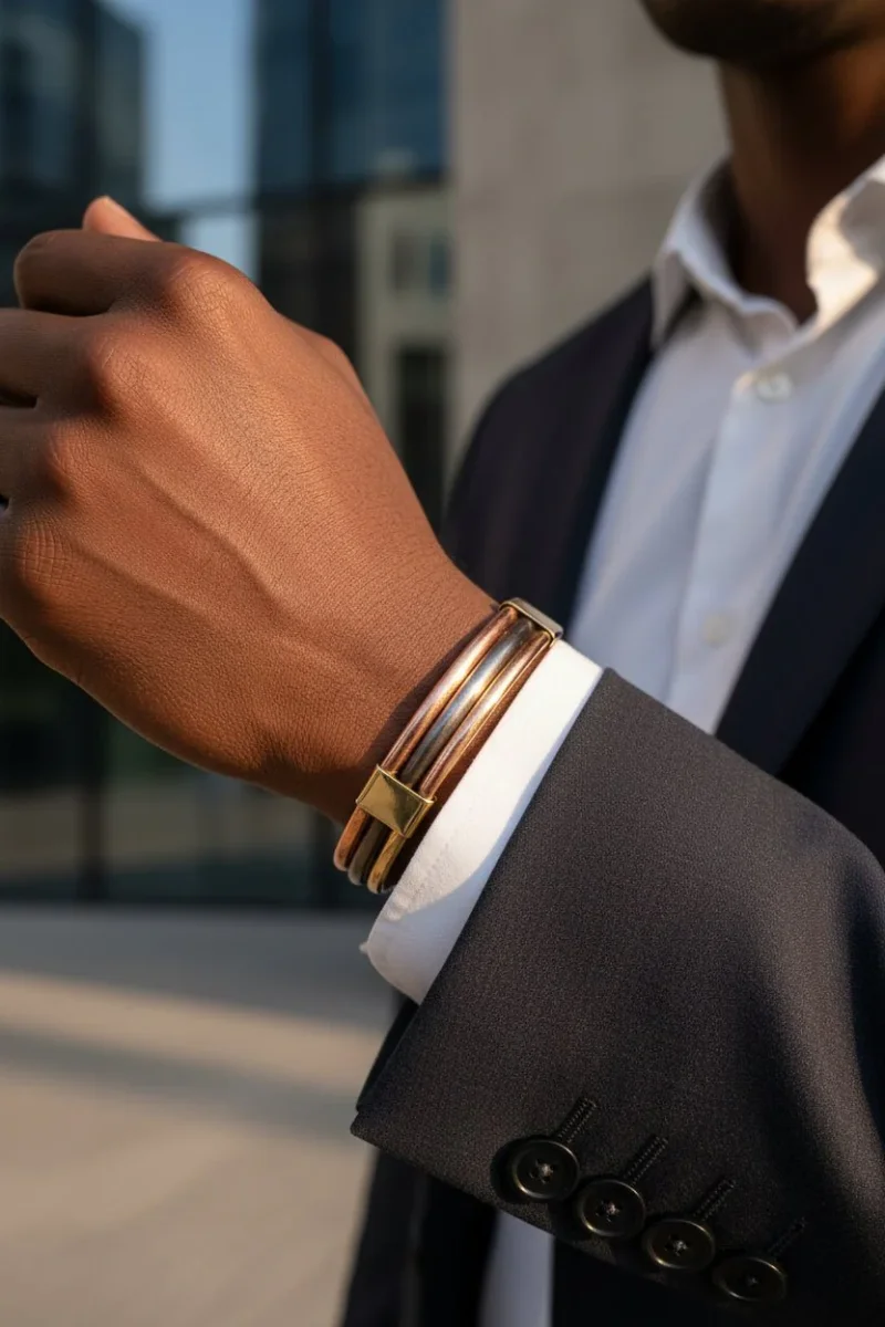 Bracelet Sénégalais Lamou Ndiaxass 3 Métaux | Signature – Image 5