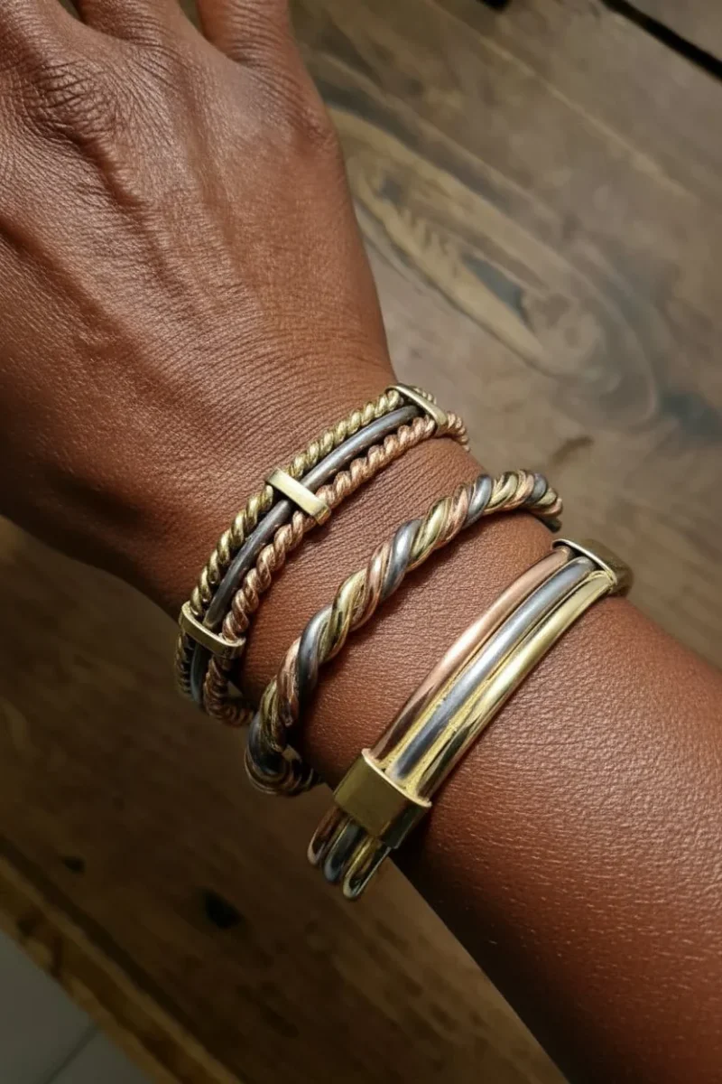 Bracelet Sénégalais Lamou Ndiaxass 3 Métaux | Signature – Image 4