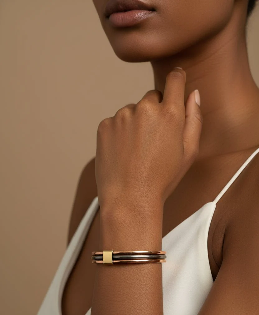 Bracelet Sénégalais Lamou Ndiaxass 3 Métaux | Signature – Image 9