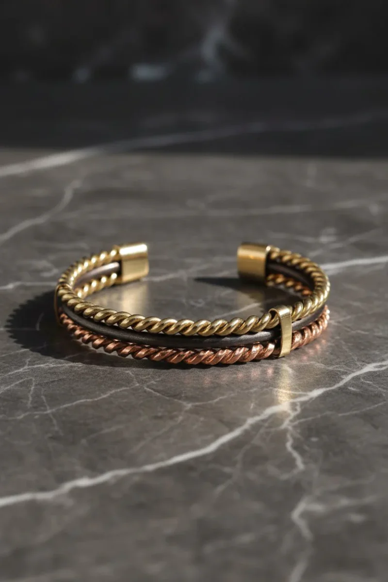 Bracelet Sénégalais Lamou Ndiaxass 3 Métaux | Signature – Image 7