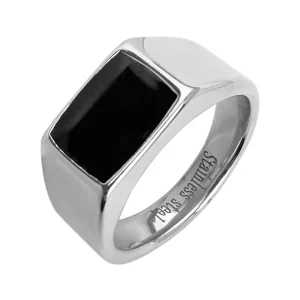 Chevalière argent " Black Square "