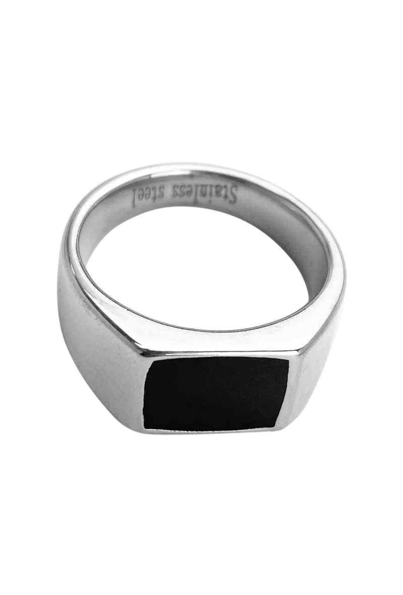 Chevalière argent " Black Square " – Image 3