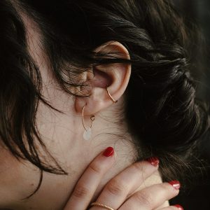 Créoles Quartz rose – Lluvia