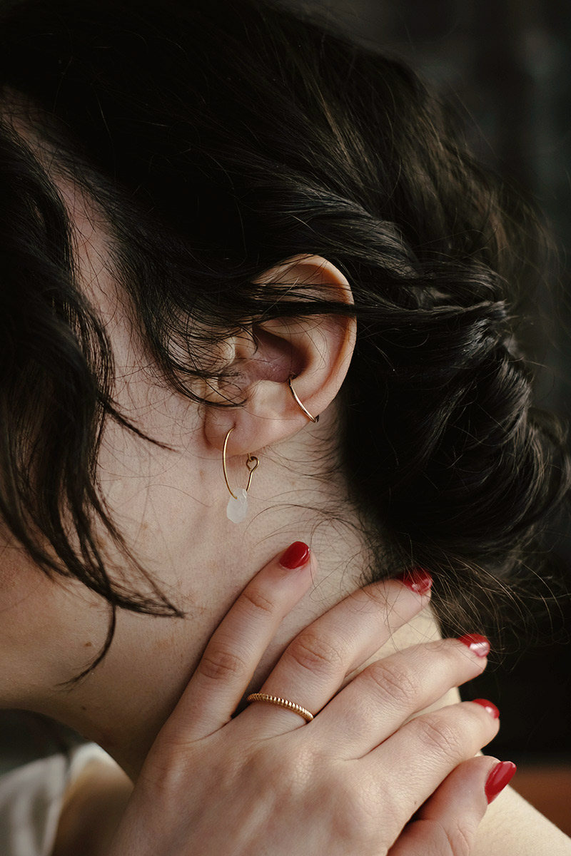 Créoles Quartz rose – Lluvia – Image 2