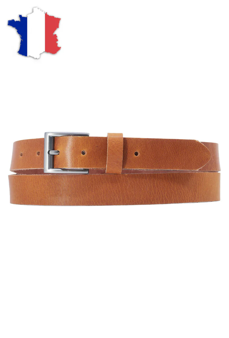 Ceinture en cuir " Marley Basics Homme " marron caramel – Image 2