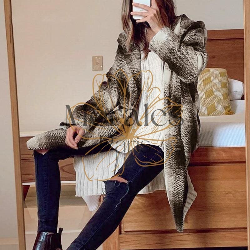 Manteau à Capuche Hippie Plaid - Image 5