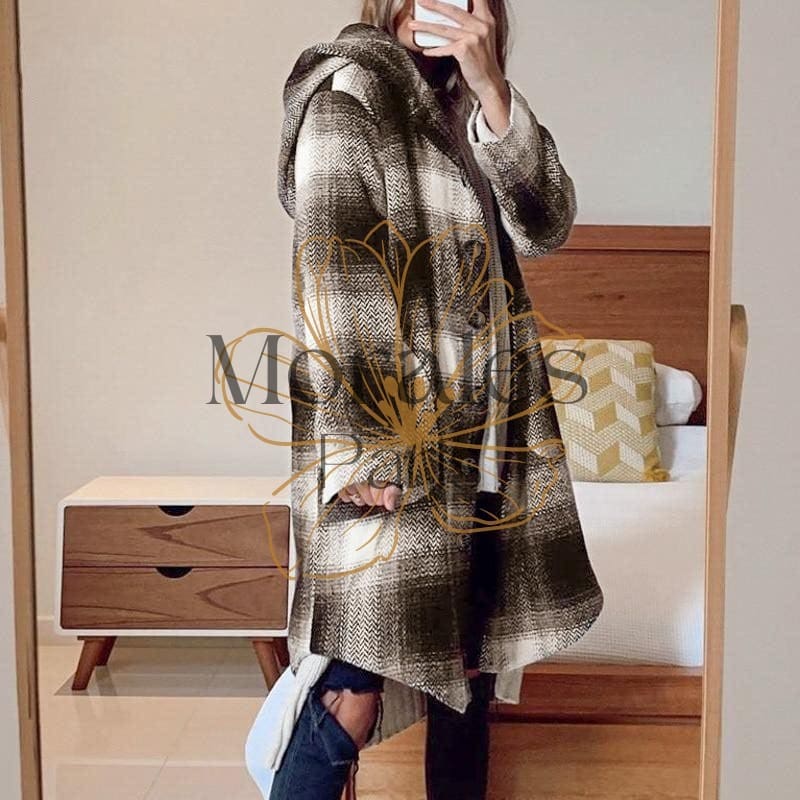 Manteau à Capuche Hippie Plaid - Image 3