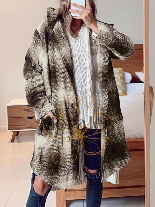 Manteau à Capuche Hippie Plaid