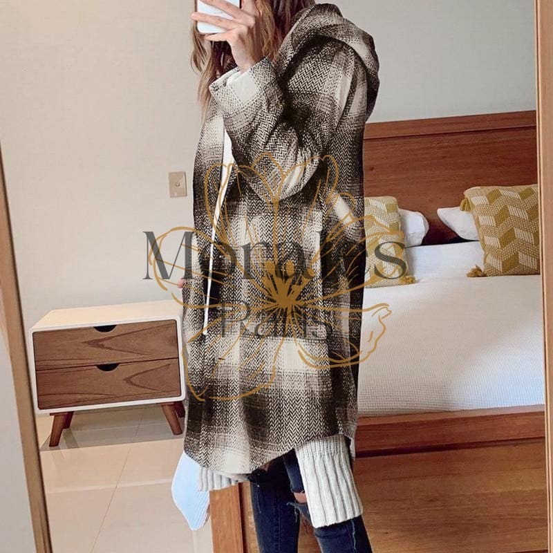 Manteau à Capuche Hippie Plaid - Image 4