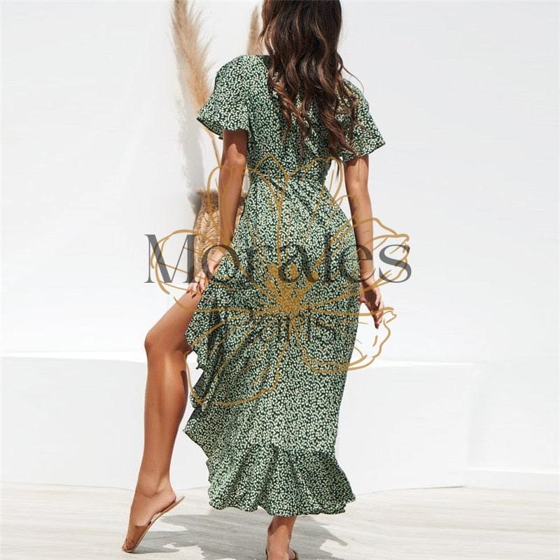 Robe Longue Bohème Manche Courte – Image 9