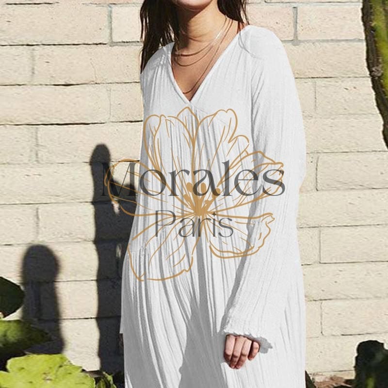 Maxi Robe Blanche Bohème - Image 3