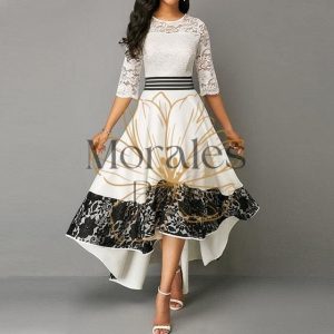 Robe Bohème Noire et Blanche Longue