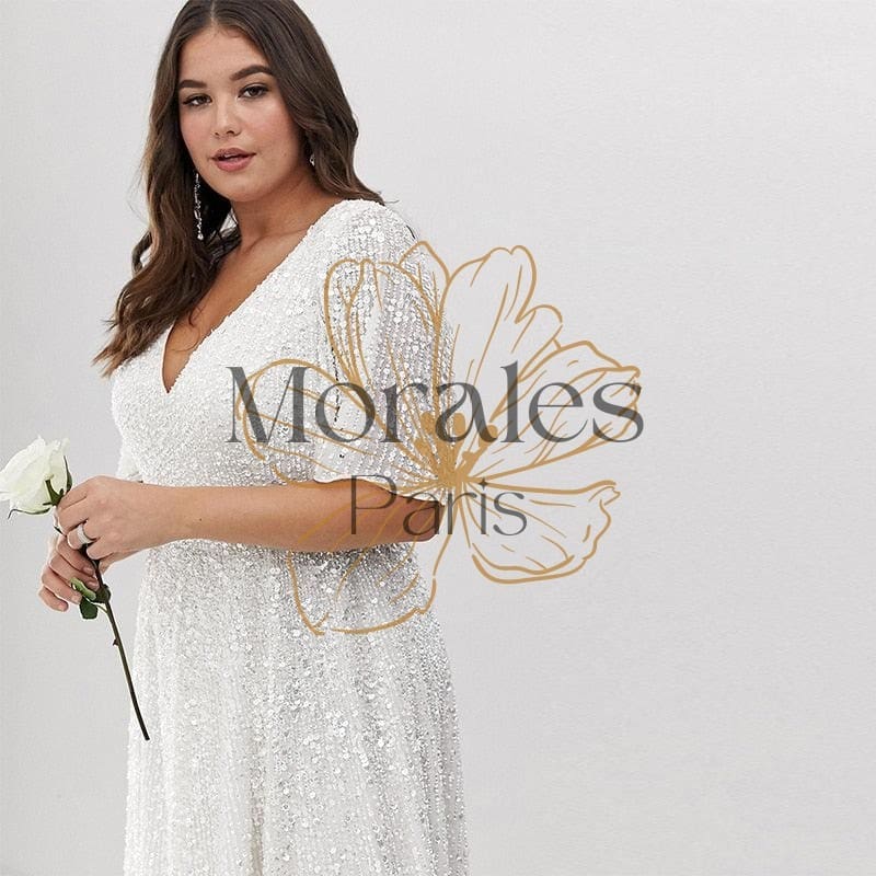 Robe Longue Bohème Blanche Grande Taille – Image 4