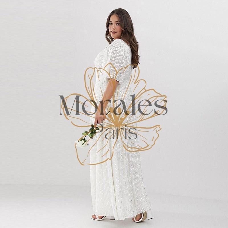 Robe Longue Bohème Blanche Grande Taille – Image 3