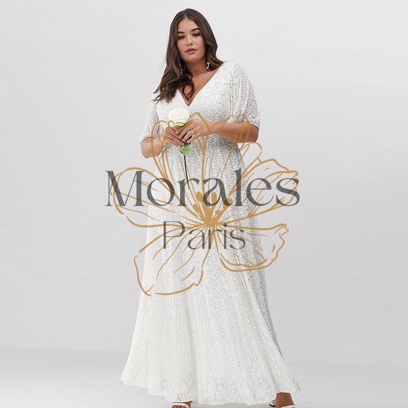 Robe Longue Bohème Blanche Grande Taille – Image 5