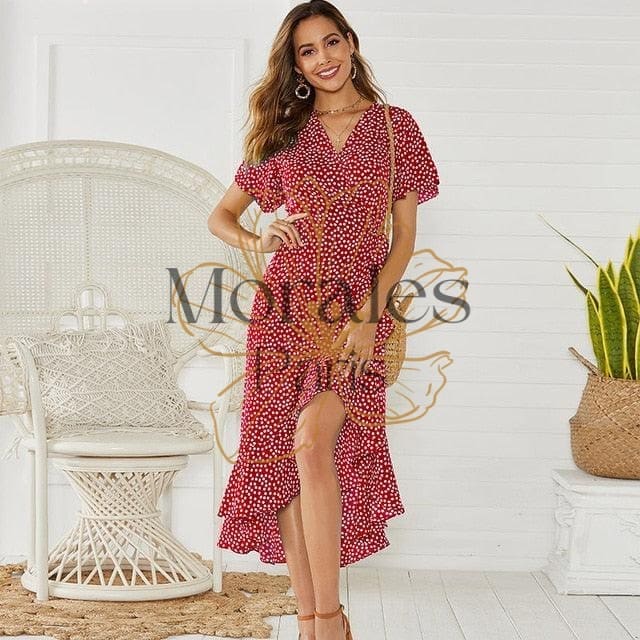 Robe Longue Bohème Manche Courte – Image 7