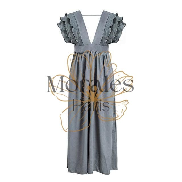 Robe Bohème Mariage Grise pour Invitée – Image 3