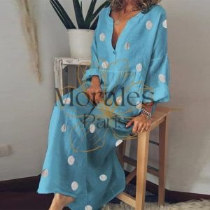 Robe Longue Bohème Pois