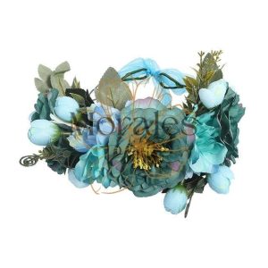 Couronne de Fleurs Aquarelle Bleu