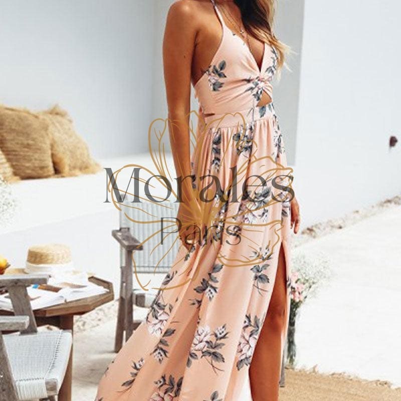 Robe Bohème Mariage Rose Poudre – Image 3