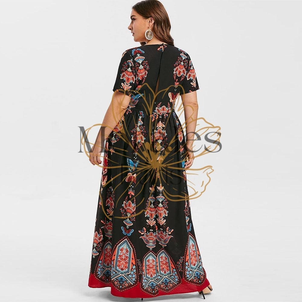 Robe Longue Bohème Chic Grande Taille – Image 3